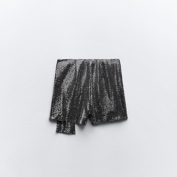 ZARA SPARKLY WRAP FRONT SKORT - Picture 5 of 8